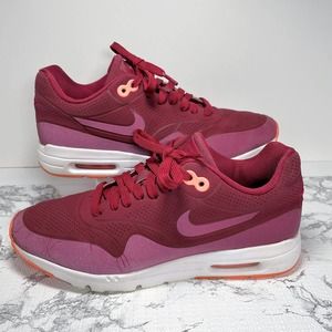 Nike Air Max 1 Ultra Moire Shoe Noble Red Maroon Size 8 Womens Athletic Sneaker
